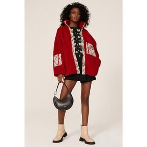 Sandy Liang Red Boxbox Fleece Jacket Size M